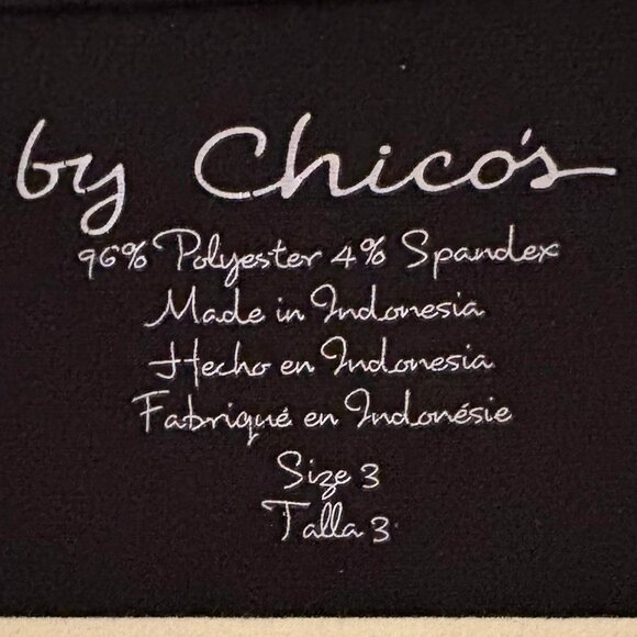CHICO'S WOMENS A-LINE BLACK TRAVELERS TOP / TUNIC SZ 3 - NWOT - Picture 3 of 3
